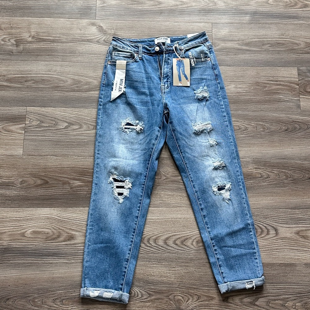 Wax Jean Light Blue Distressed Women’s Jeans - Picture 4 of 6